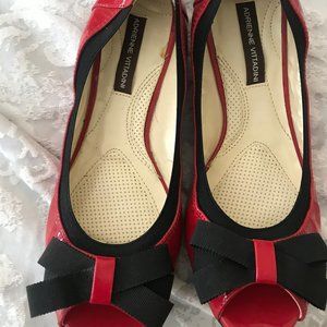 Adrienne Vittadini Red Patent Leather Peep toe